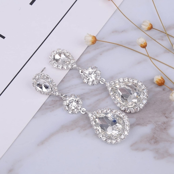 Paxuan Jewelry - Silver Plated Wedding Earrings